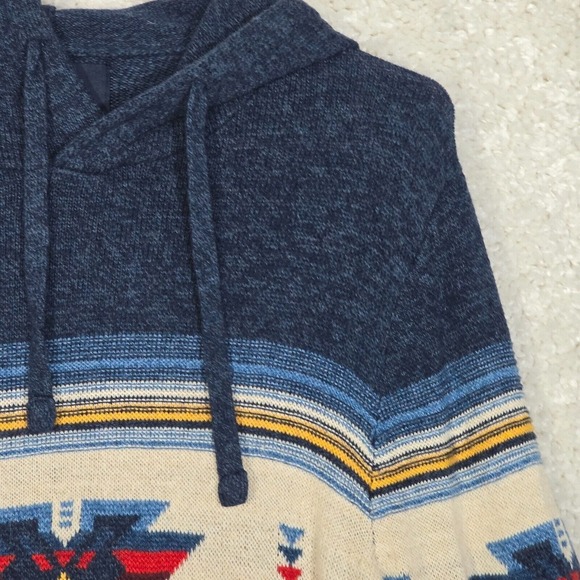 American Eagle Men Hoodie Sweater Medium Pullover Long Sleeve Aztec Southwest - Picture 3 of 11